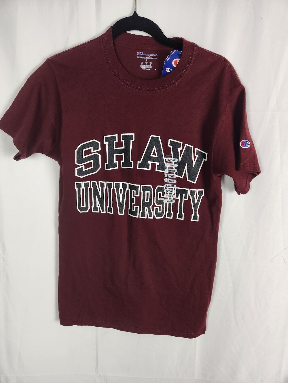 Champion Shaw University HBCU T-Shirt Adult Small Burgundy Cotton Collegiate